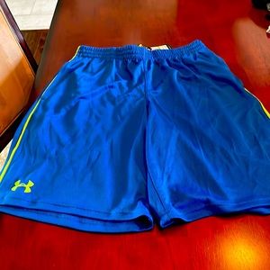 Under Armour band new athletic shorts mens medium - royal blue and yellow